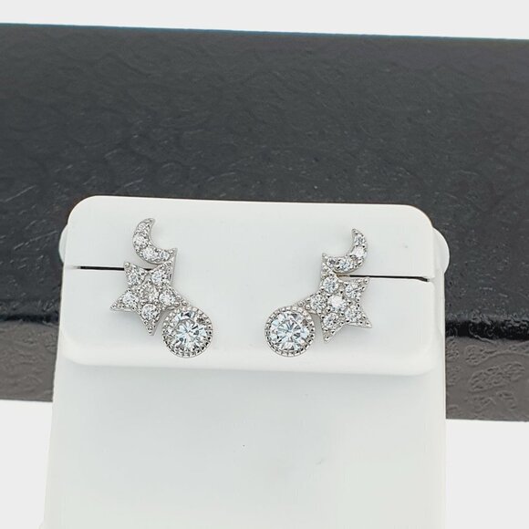 "925 sterling silver luxury CZ earrings for women/girls, Best for gift, RJUS2214 - Picture 3 of 10